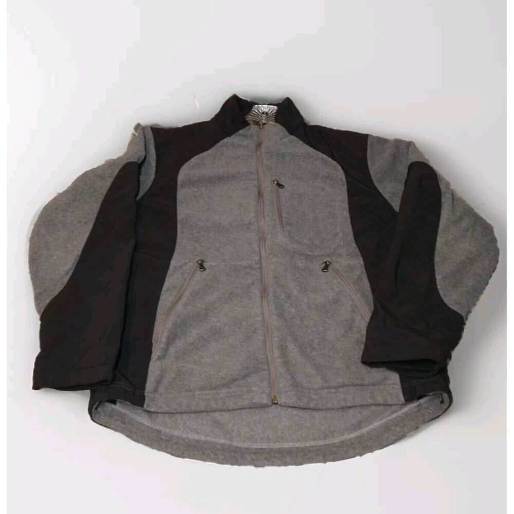 Hawke & Co. Gray Black Fleece Jacket Zip-Up Size XL Casual Warm